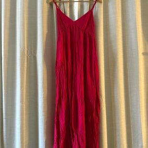 Old Navy Fuchsia Slip Maxi Dress with Thin Straps